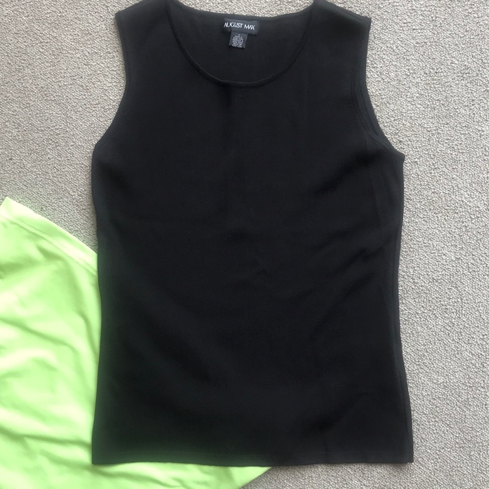 AUGUST MAX BLACK SLEEVELESS SCOOP NECK TOP SIZE 1